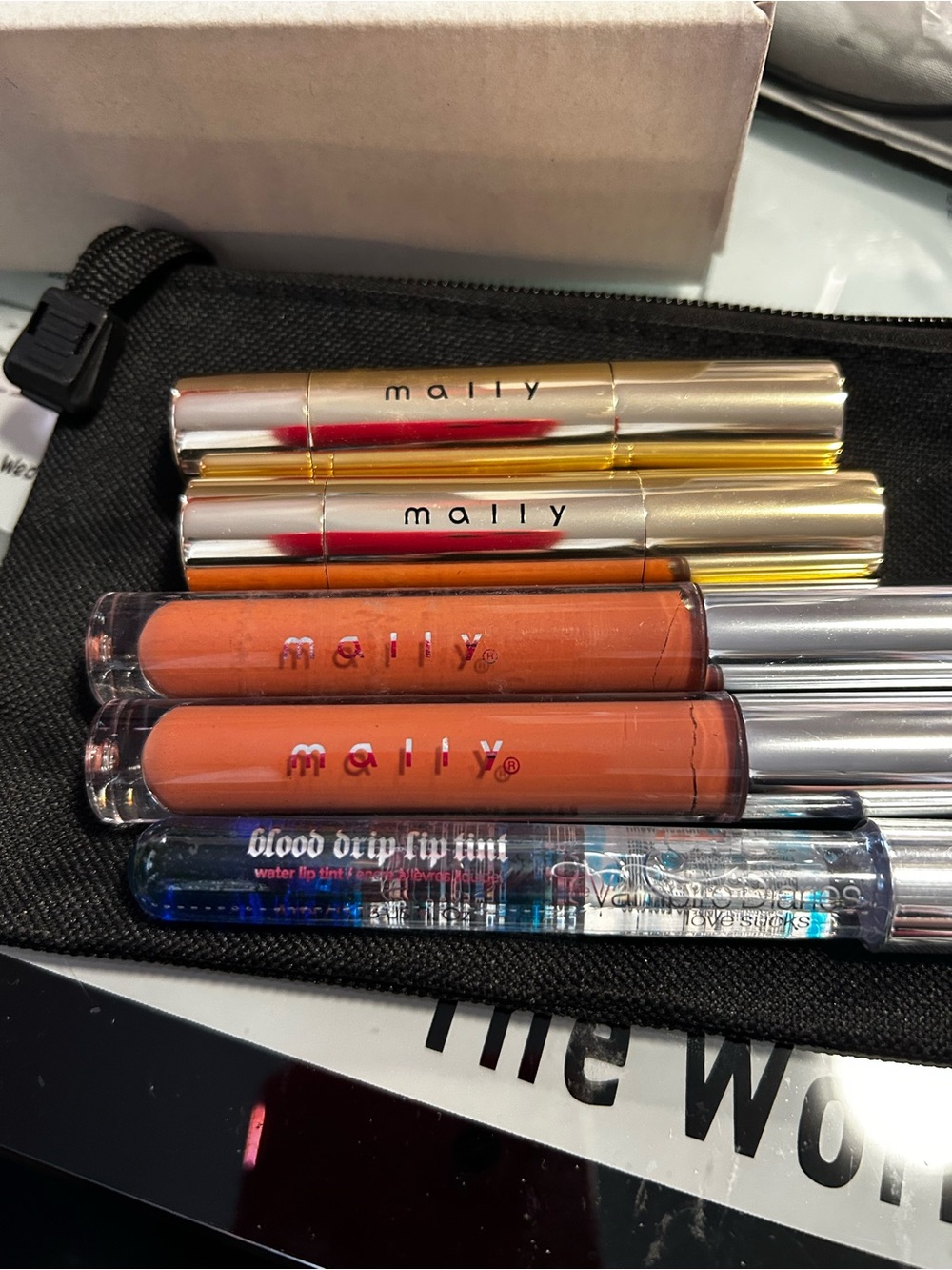 Mally Beauty Lip Set — Gold Tubes & Warm Peach Glosses